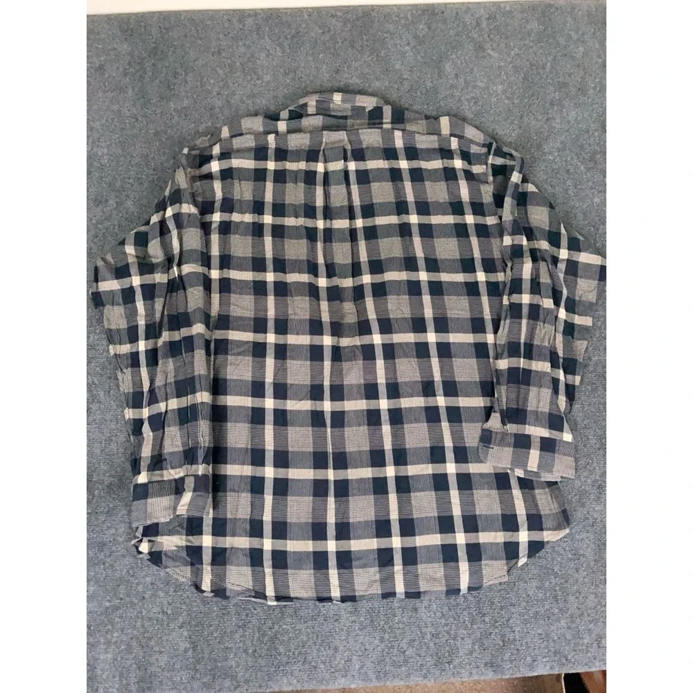Ralph Lauren Shirt Mens Brown Houndstooth Plaid 2XL Blake Button Up Long‎ Sleeve